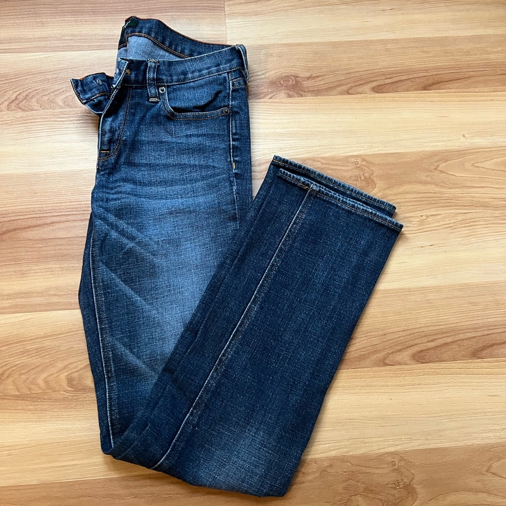 J. Crew Mid-rise; Straight cut Matchstick Jeans